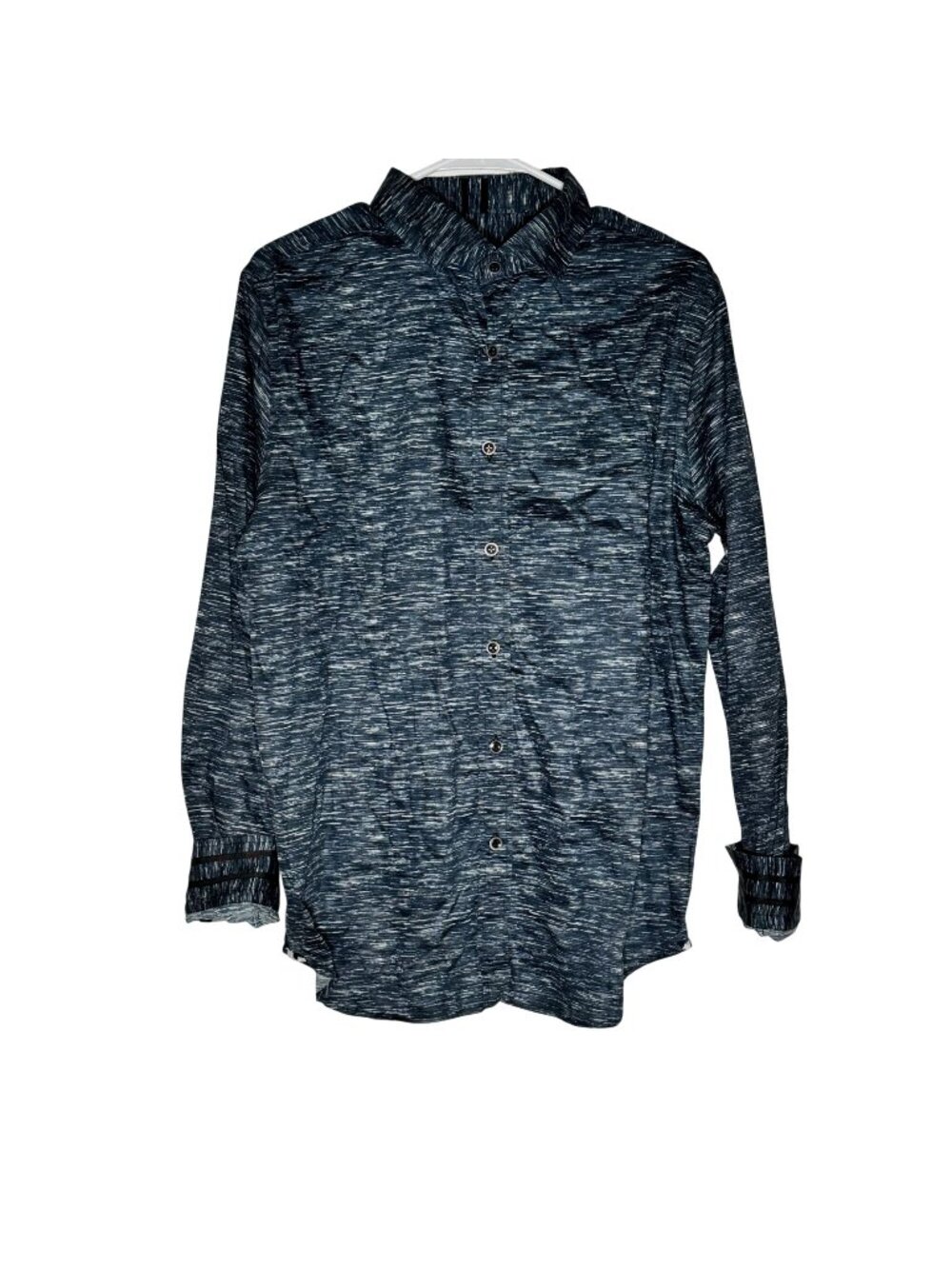 Robert Graham Blue Space Dye Brushstroke Shirt Tailored Fit Size XL NWOT